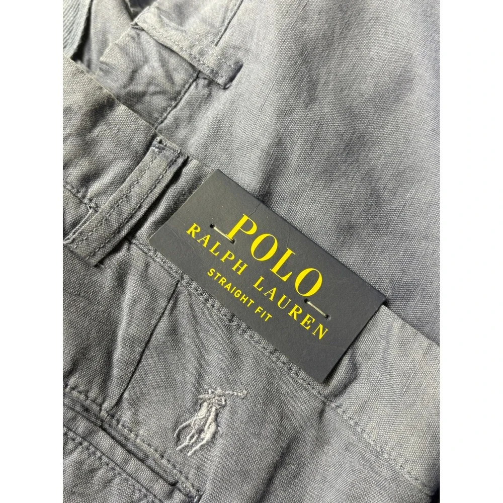 NEW Polo Ralph Lauren Straight Fit Linen Blend Pants Blue Heaven 40x30
